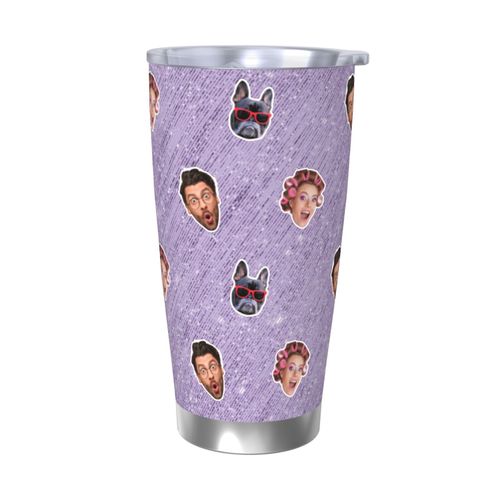 Gobelet Personnalisé Avec Visage 590ml Rideau De Guirlandes En Feuille Métallique = 54 Tasse De Café Pour Voiture Avec Photo D'animaux De Compagnie,Bébé,Enfants,Hommes,Femmes