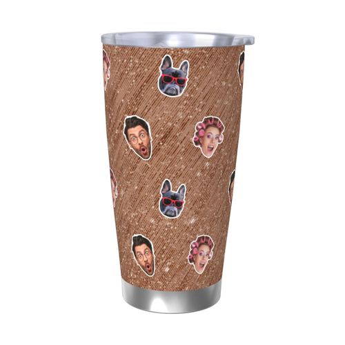 Gobelet Personnalisé Avec Visage 590ml Rideau De Guirlandes En Feuille Métallique = 18 Tasse De Café Pour Voiture Avec Photo D'animaux De Compagnie,Bébé,Enfants,Hommes,Femmes