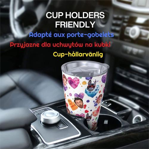 Gobelet Personnalisé Avec Visage 590ml Coeur Aimant Avec Empreintes De Pattes =7 Tasse De Café Pour Voiture Avec Photo D'animaux De Compagnie,Bébé,Enfants,Hommes,Femmes