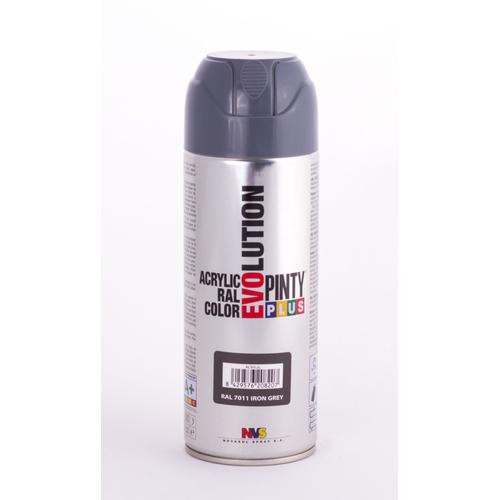 Peinture Spray Acrylic Brillant 400ml Gris Fer Ral 7011 - Pinty Plus