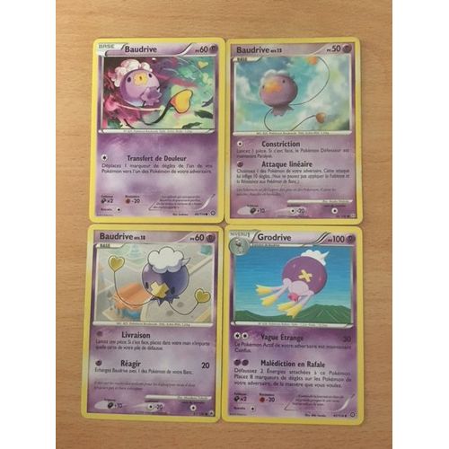 Baudrive 60pv (46/114) + Baudrive 50pv (58/100) + Baudrive 60pv (61/100) + Grodrive 100pv (47/114) Pokemon