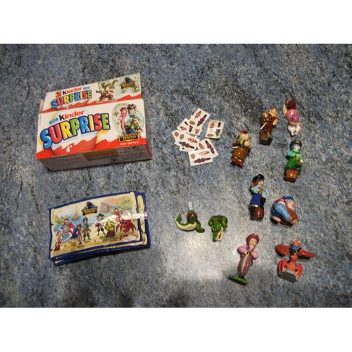 9 Figurines "Kinder" (2008) - Série Complète: Monstres Et Pirates (Nv105 À Nv113) Avec Les 9 Cartes Aux Trésors 