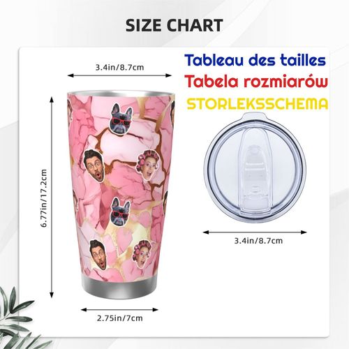 Gobelet Personnalisé Avec Visage 590ml Encre À Alcool Marbrée Or = 1 Tasse De Café Pour Voiture Avec Photo D'animaux De Compagnie,Bébé,Enfants,Hommes,Femmes