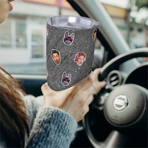 Gobelet Personnalisé Avec Visage 590ml Rideau De Guirlandes En Feuille Métallique = 1 Tasse De Café Pour Voiture Avec Photo D'animaux De Compagnie,Bébé,Enfants,Hommes,Femmes