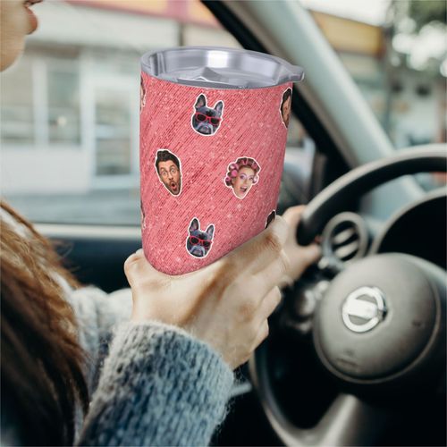 Gobelet Personnalisé Avec Visage 590ml Rideau De Guirlandes En Feuille Métallique = 30 Tasse De Café Pour Voiture Avec Photo D'animaux De Compagnie,Bébé,Enfants,Hommes,Femmes
