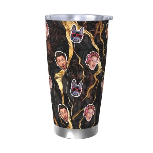 Gobelet Personnalisé Avec Visage 590ml Encre À Alcool Marbrée Or = 20 Tasse De Café Pour Voiture Avec Photo D'animaux De Compagnie,Bébé,Enfants,Hommes,Femmes