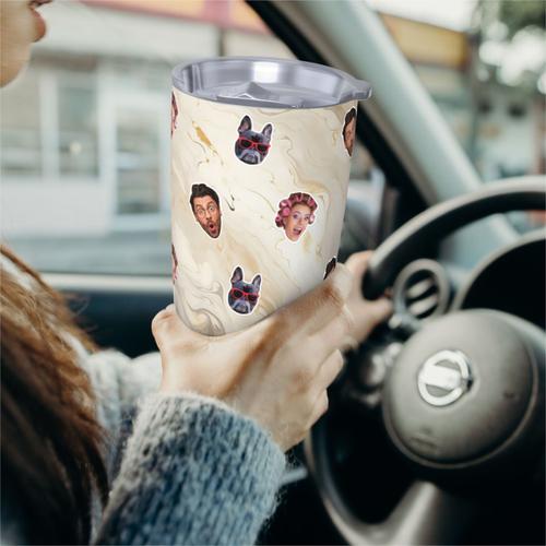 Gobelet Personnalisé Avec Visage 590ml Marbre Coloré.22 Tasse De Café Pour Voiture Avec Photo D'animaux De Compagnie,Bébé,Enfants,Hommes,Femmes