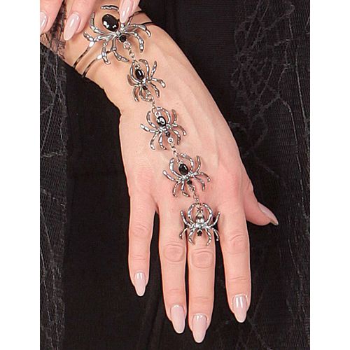 Bracelet Et Bague Araignées Femme Halloween Taille Unique