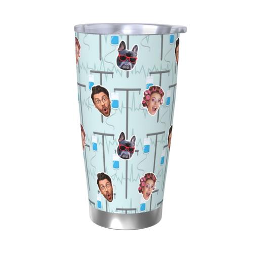 Gobelet Personnalisé Avec Visage 590ml Docteur =12 Tasse De Café Pour Voiture Avec Photo D'animaux De Compagnie,Bébé,Enfants,Hommes,Femmes