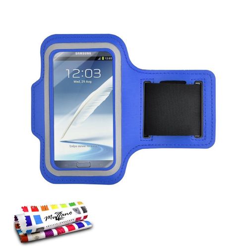 Brassard De Sport Samsung Galaxy Note 2 Bleu Anti-Dérapant