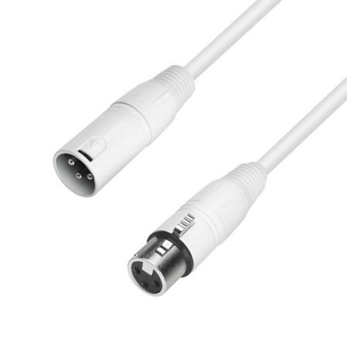 Adam Hall - K4MMF1000-SNOW - Câble Micro Blanc XLR femelle vers XLR mâle - 10.00 m