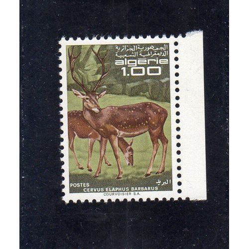 Timbre-Poste D'algérie (Cervidé : Cervus Elaphus Barbarus)