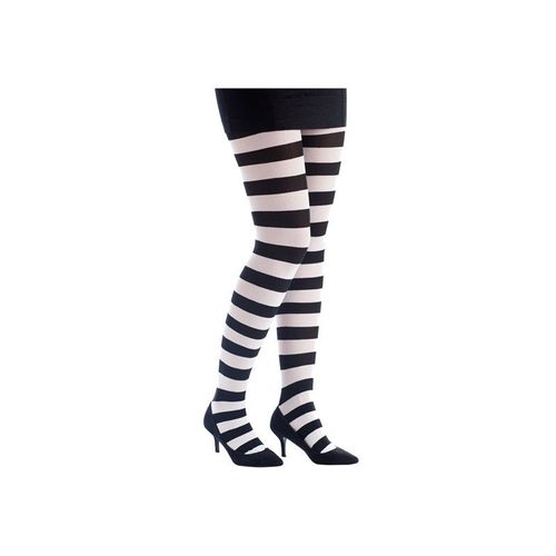 Collant Rayé Opaque Noir Et Blanc