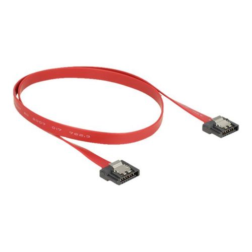 Delock FLEXI - Câble SATA - Serial ATA 150/300/600 - SATA (F) pour SATA (F) - 50 cm - verrouillé - rouge