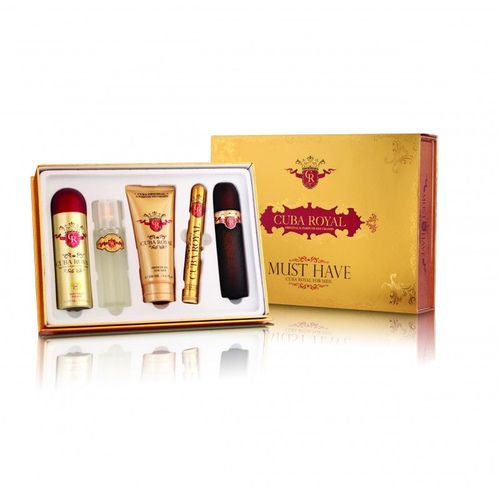 Cuba Royal Edt 100 Ml + Edt 35 Ml + Aftershave 100 Ml + B/Spray 200 Ml + S/Gel 200 Ml Set Regalo 