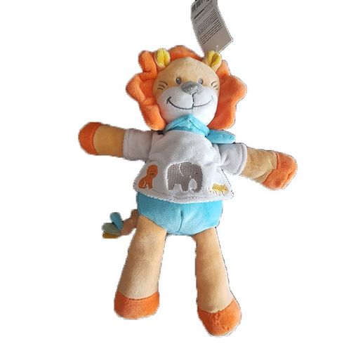 Tex - Doudou Lion Orange Pull Blanc Elephant Lion Pantin