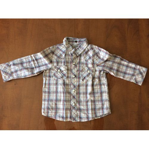 Chemise Carreaux Blanc "Tape À L 'oeil" T-3 Ans = 94 Cm