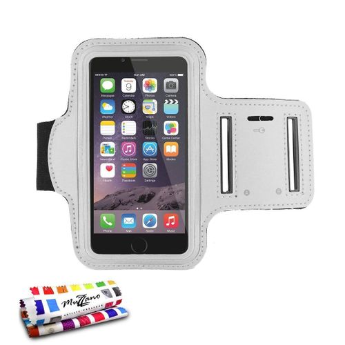 Brassard De Sport Iphone 6 6s Plus (5"5) Blanc Anti-Dérapant