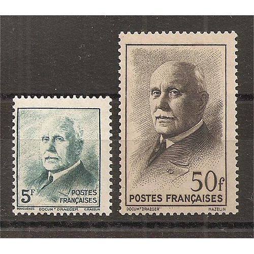 523 - 524 (1941) Pétain 5f Et 50f N** (Cote 5,7e) (5681)