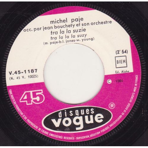 45 Trs Juke Box Tra La La Suzie /  (Tra La La La Suzy) / T'as Besoin De Moi (Running To You)