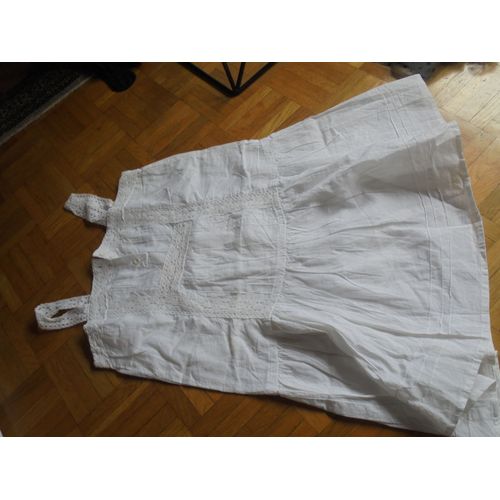 Robe Corte Hindu Coton 10 Ans Blanc Dentelle