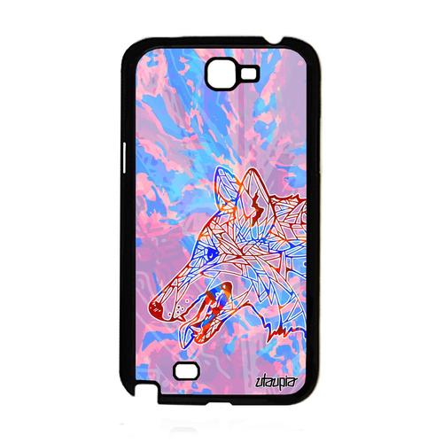 Coque Loup Silicone Pour Samsung Galaxy Note 2 Tribal Chien Tattoo Homme Foret A