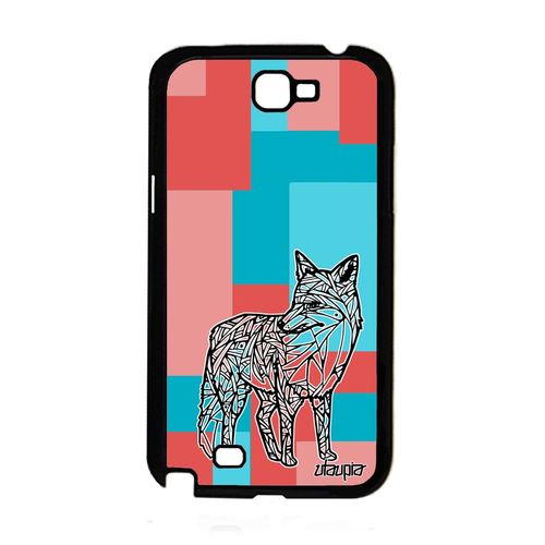 Coque Pour Samsung Note 2 Silicone Renard Rose Animaux Ethnique Femme Alu Samsung Galaxy Note 2