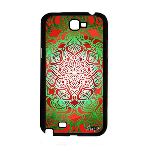 Coque Pour Samsung Note 2 Silicone Mandala Vert Rosace Zen Personnalisé A Samsung Galaxy Note 2