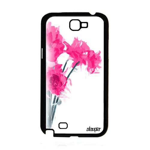 Coque Silicone Samsung Galaxy Note 2 Bouquet De Fleurs Alu Love Smartphone Rose