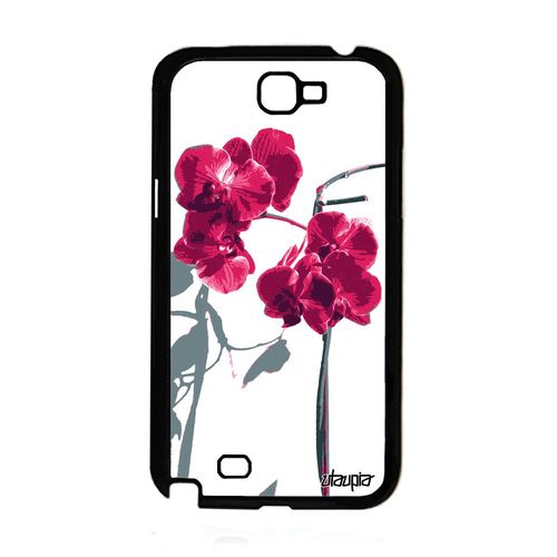 Coque Pour Samsung Galaxy Note 2 Silicone Orchidée Fleur Rose Amour Floral Case