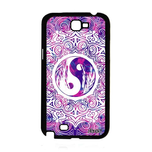 Coque Samsung Galaxy Note 2 Silicone Yin Et Yang 4g Rose Etui Oriental Ying De