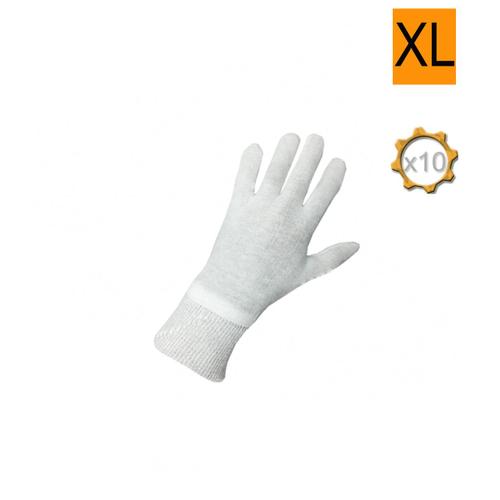 Pack de 10 paires de gants coton beige Taille XL/10 EP 4105