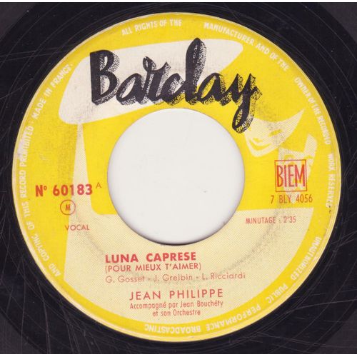45 Trs Juke Box Luna Caprse / Trianon Cha Cha