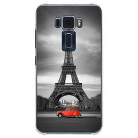Coque Souple Pour Asus Zenfone 3 Ze520kl Avec Impression Motifs Paris Et 2cv Rou