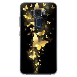 Coque Souple Pour Asus Zenfone 3 Ze520kl Avec Impression Motifs Papillons Dorés