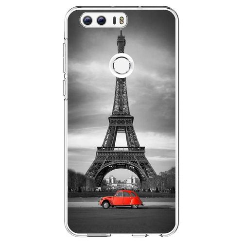 Coque Souple Pour Honor Honor 8 Pro Avec Impression Motifs Paris Et 2cv Rouge