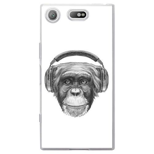 Coque Souple Pour Sony Xperia Xz1 Compact Avec Impression Motifs Singe Avec Casq