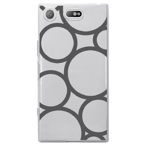 Coque Souple Pour Sony Xperia Xz1 Compact Avec Impression Motifs Ronds Gris