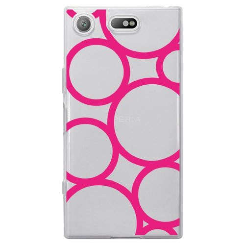 Coque Souple Pour Sony Xperia Xz1 Compact Avec Impression Motifs Ronds Fushias