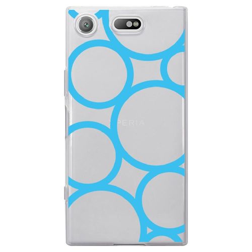 Coque Souple Pour Sony Xperia Xz1 Compact Avec Impression Motifs Ronds Bleus