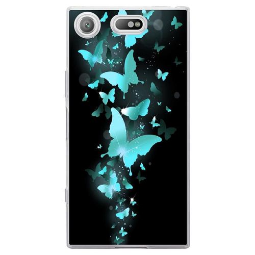 Coque Souple Pour Sony Xperia Xz1 Compact Avec Impression Motifs Papillons Bleus
