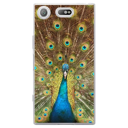 Coque Souple Pour Sony Xperia Xz1 Compact Avec Impression Motifs Paon Qui Fait L