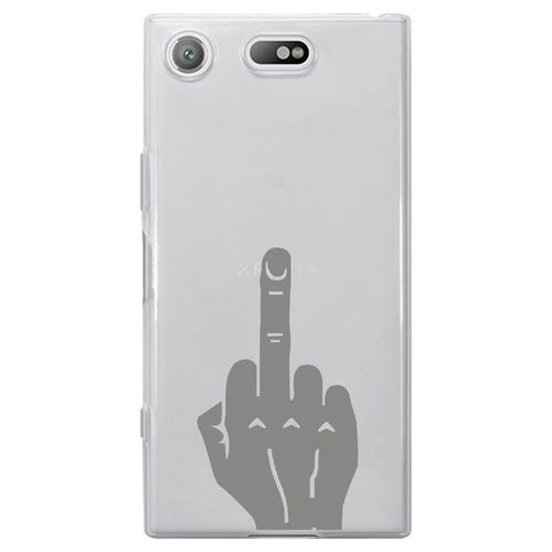 Coque Souple Pour Sony Xperia Xz1 Compact Avec Impression Motifs Doigt D'honneur