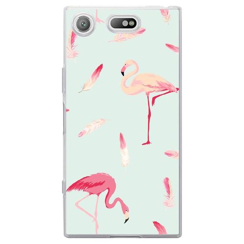 Coque Souple Pour Sony Xperia Xz1 Compact Avec Impression Motifs Flamants Roses