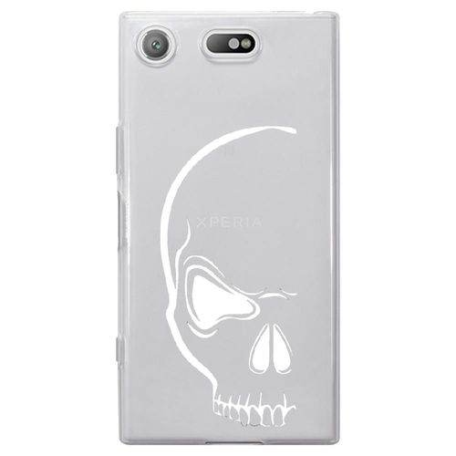 Coque Souple Pour Sony Xperia Xz1 Compact Avec Impression Motifs Crâne Blanc