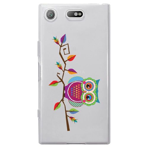 Coque Souple Pour Sony Xperia Xz1 Compact Avec Impression Motifs Chouette Sur Un