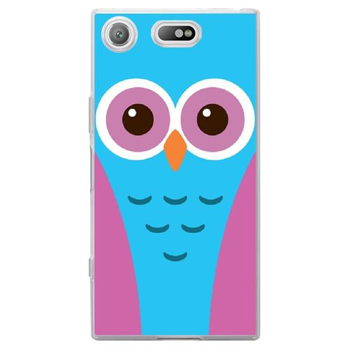 Coque Souple Pour Sony Xperia Xz1 Compact Avec Impression Motifs Chouette Bleue