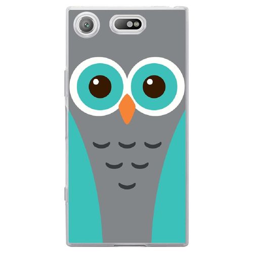 Coque Souple Pour Sony Xperia Xz1 Compact Avec Impression Motifs Chouette Bleue