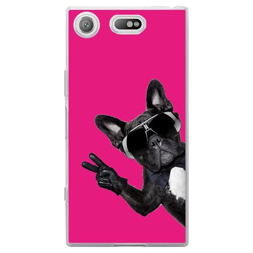 Coque Souple Pour Sony Xperia Xz1 Compact Avec Impression Motifs Chien À Lunett