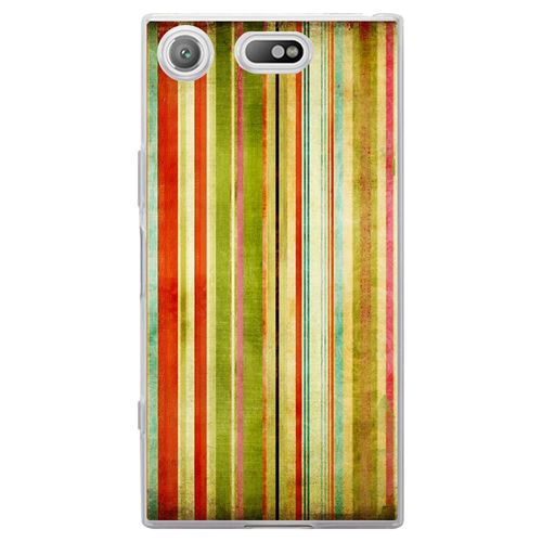 Coque Souple Pour Sony Xperia Xz1 Compact Avec Impression Motifs Bandes Effets V
